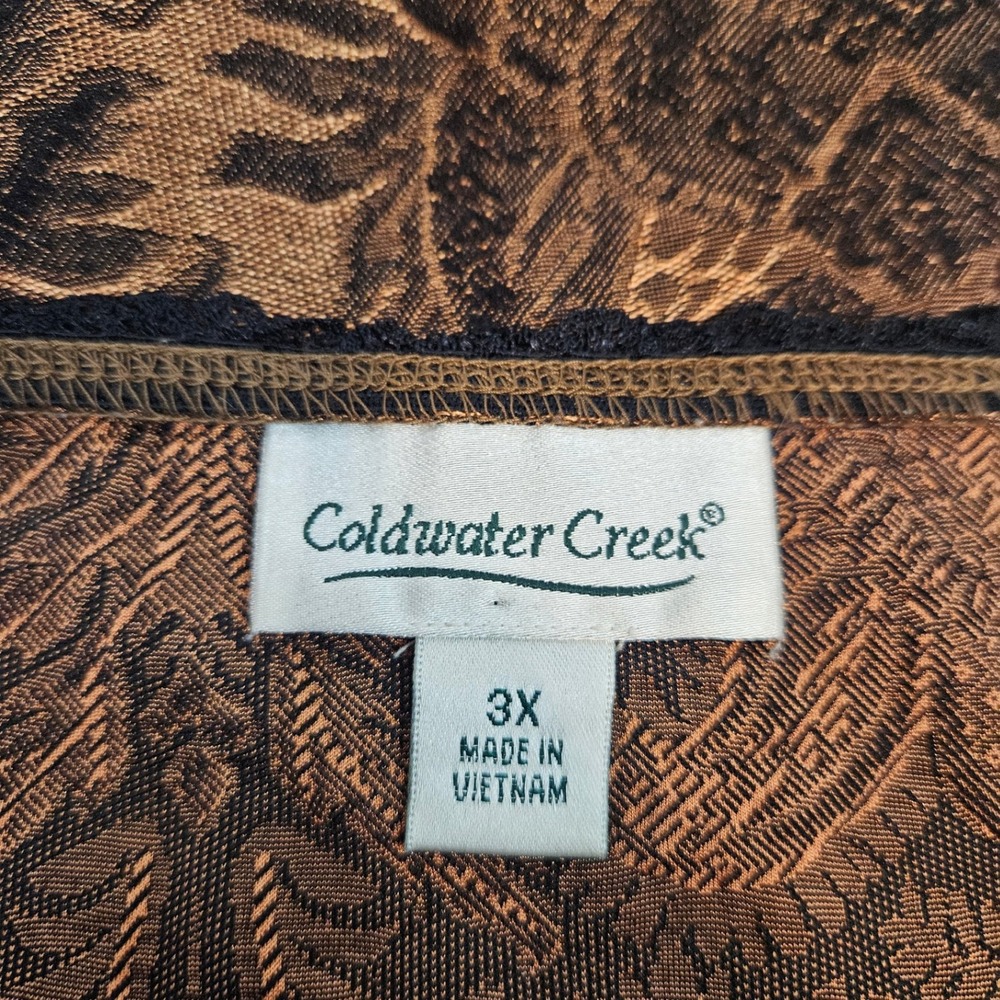 Square Neck Brocade Tank Top in Copper and Black - Picture 8 of 9